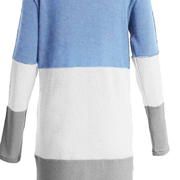 Women’s duster Size M Blue, cream, grey color blocking duster cardigan. - Picture 2 of 5